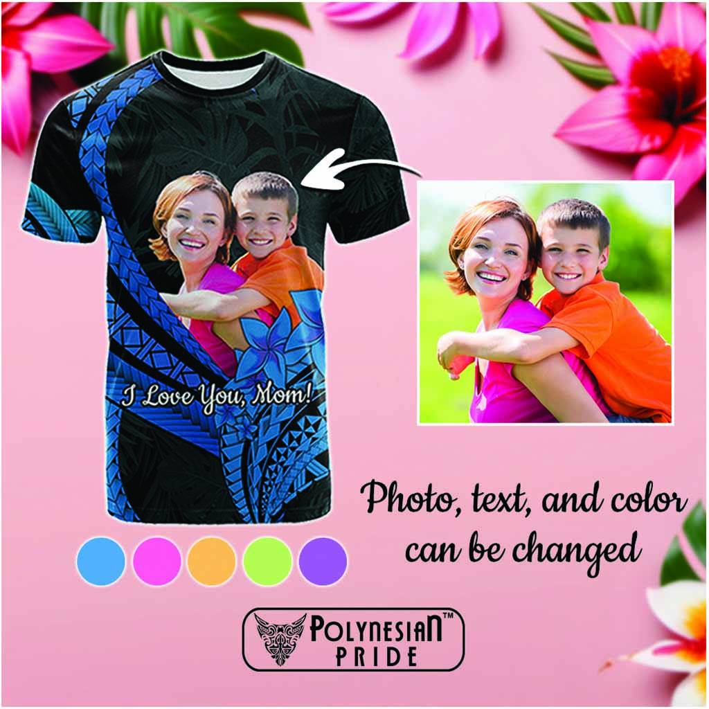 Custom Photo Polynesia Mother's Day T Shirt Polynesian Pattern Tropical Vibes CTM14 Multicolor - Polynesian Pride
