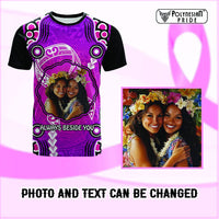 Custom Photo Cancer Awareness T Shirt Brave Strong Aboriginal With Polynesian Pattern CTM14 Multicolor - Polynesian Pride