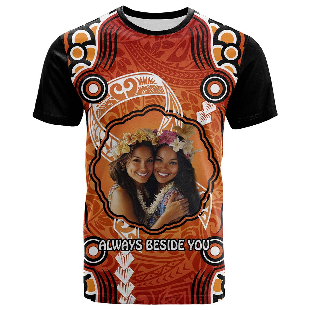 Custom Photo Cancer Awareness T Shirt Brave Strong Aboriginal With Polynesian Pattern CTM14 - Polynesian Pride