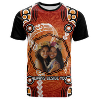 Custom Photo Cancer Awareness T Shirt Brave Strong Aboriginal With Polynesian Pattern CTM14 - Polynesian Pride