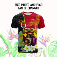 Custom Photo Papua New Guinea Provinces T Shirt 50th Anniversary Plumeria PNG Provinces Flag CTM14 - Polynesian Pride