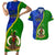 Matching Outfits For Couples Vanuatu Malampa Province Combo Bodycon Dress And Hawaii Shirt Turtle Sand Drawing Unique Tapa LT14 Green - Polynesian Pride