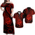 Polynesian Matching Dress and Hawaiian Shirt Guam Coat of Arms with Polynesian Tribal Tattoo Red Version LT9 Red - Polynesian Pride