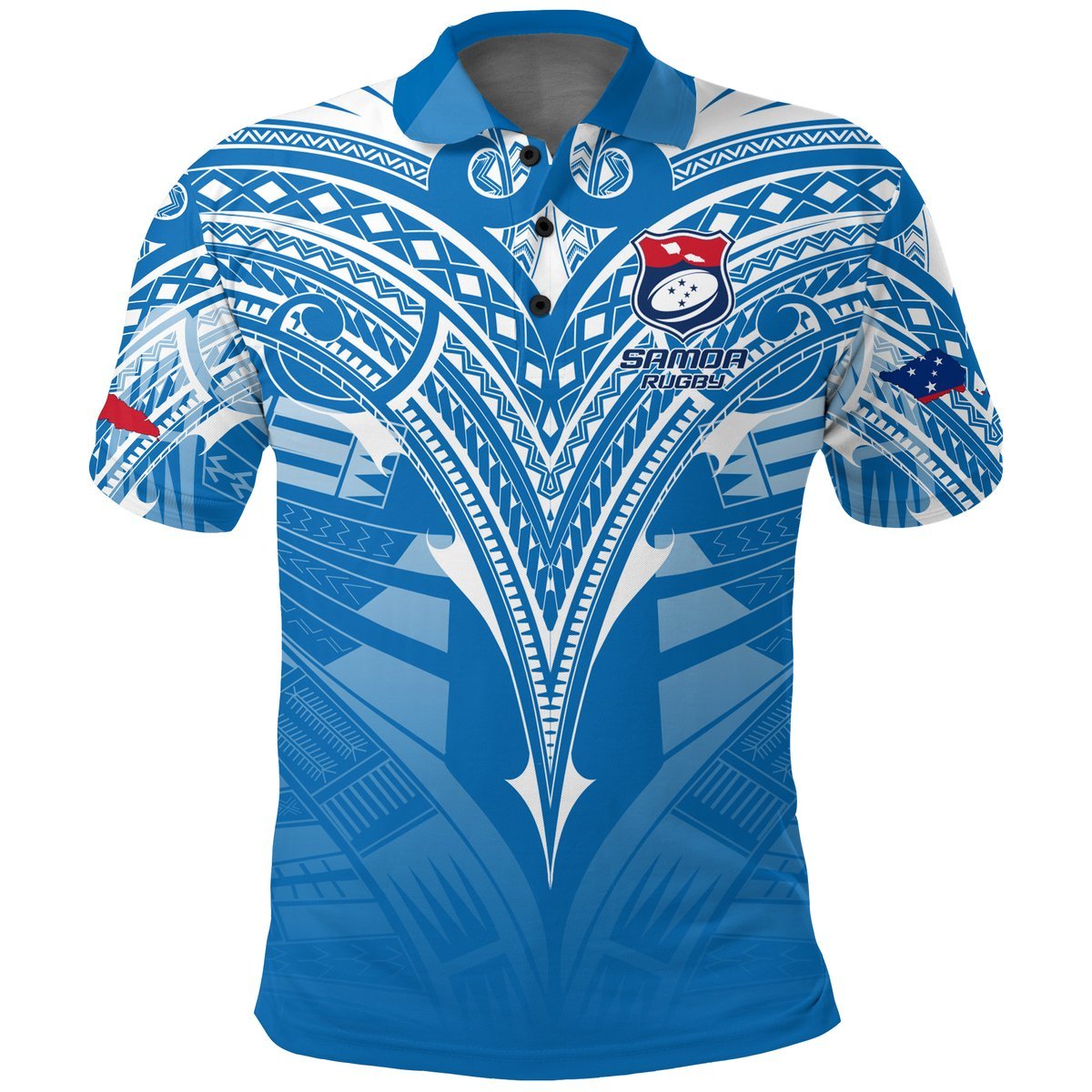 Samoa Rugby Toa Samoa Blue Style Polo Shirt LT2 BLUE - Polynesian Pride
