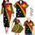 PNG Hibiscus Tribal Pattern Family Matching Outfits Polynesian Pride Shoulder Long Sleeve Dress And Shirt Family Set Clothes Bird - of - Paradise LT7 Black - Polynesian Pride