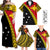 PNG Hibiscus Tribal Pattern Family Matching Outfits Polynesian Pride Off Shoulder Maxi Dress And Shirt Family Set Clothes Bird - of - Paradise LT7 Black - Polynesian Pride