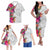 Chuuk Matching Clothes For Family Polynesian Tribal Hawaii Flowers Print Off Shoulder Long Sleeve Dress And Shirt - Polynesian Pride