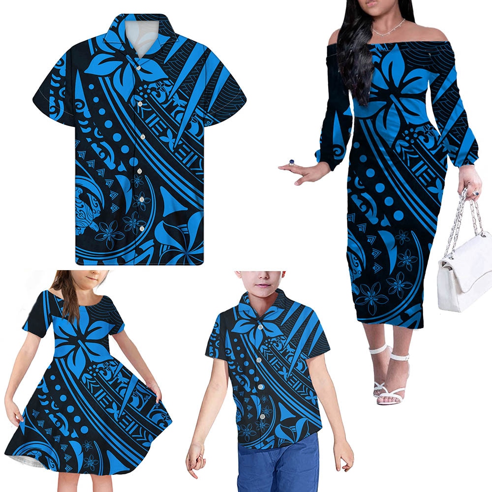 Polynesian Pride Hawaii Couple Outfit Ideas King Kamehameha Day Matching Dress and Hawaiian Shirt Paradise of The Pacific Tribal Kakau with Kanaka Maoli White