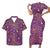 Matching Outfit For Couples Hawaiian Polynesian Tribal Purple Bodycon Dress And Hawaii Shirt - Polynesian Pride