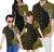 Yellow Polynesian Tribal Family Matching Outfits Polynesian Off Shoulder Long Sleeve Dress And Shirt Family Set - Polynesian Pride