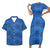 Matching Clothes For Couples Blue Hawaii Polynesian Pattern Bodycon Dress And Hawaii Shirt - Polynesian Pride