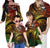 Hawaii Family Matching Outfits Polynesian Tribal King And Queen Style Reggae Off Shoulder Long Sleeve Dress And Shirt Family Set - Polynesian Pride