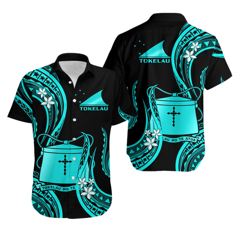 Tokelau Hawaiian Shirt Tokelauan Tatau With Badge Turquoise LT14 Turquoise - Polynesian Pride