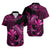 Polynesian Matching Dress and Hawaiian Shirt Hawaii Kakau Kanaka with Tribal Hammerhead Shark Pink LT14 - Polynesian Pride