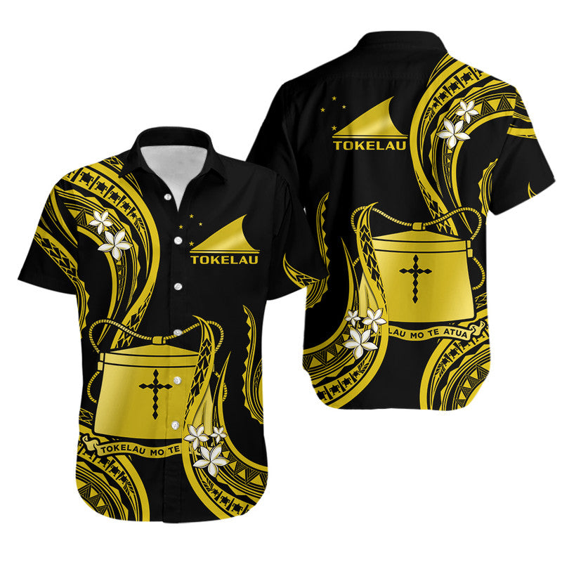 Tokelau Hawaiian Shirt Tokelauan Tatau With Badge Yellow LT14 Yellow - Polynesian Pride