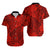 Hawaii Couples Matching Short Sleeve Bodycon Dress and Hawaiian Shirt Red Polynesian Tribal Art LT14 - Polynesian Pride