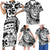 Black And White Family Matching Outfits Hawaii Flowers Polynesian Tribal Bodycon Dress And Hawaii Shirt Matching Summer Outfits - Polynesian Pride