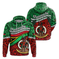 Proud Vanuatu Hoodie Pattern Mix Flag LT13 Unisex Green - Polynesian Pride