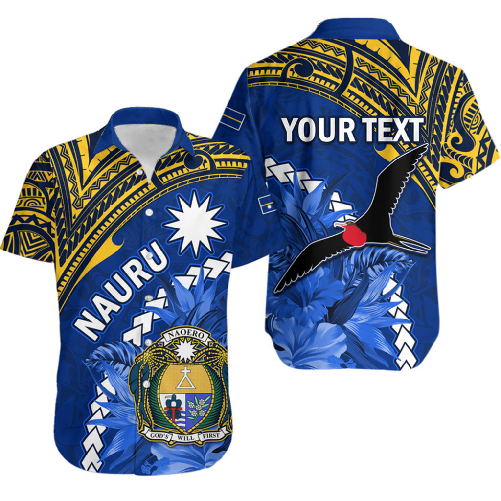 (Custom Personalised) Nauru Coat of Arms Hawaiian Shirt Polynesian With Frigatebird LT9 - Polynesian Pride