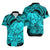 Matching Hawaiian Outfits For Couples Polyneisian Happy Father Day Dress and Hawaiian Shirt I Love You Dad Tribal Aqua LT9 - Polynesian Pride