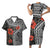 Matching Outfit For Couples Hawaii Hibiscus Polynesian Tribal Line Bodycon Dress And Hawaii Shirt - Polynesian Pride