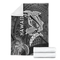 Hawaii Shark and Turtle Blanket With Black Kakau LT9 - Polynesian Pride