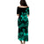 Polynesian Pride Plumeria Flowers Puletasi Dress Polynesian Tribal Aqua Vibe LT9 - Polynesian Pride