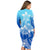 Polynesian Pride Plumeria Flowers Long Sleeve Dress Polynesian Tribal Gradient Blue LT9 - Polynesian Pride