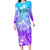 Polynesian Pride Plumeria Flowers Long Sleeve Dress Polynesian Tribal Gradient Purple LT9 Polyester/spandex Gradient Purple - Polynesian Pride