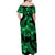 Polynesian Couple Outfits Plumeria Flowers Matching Dress and Hawaiian Shirt Polynesian Tribal Green Vibe LT9 - Polynesian Pride