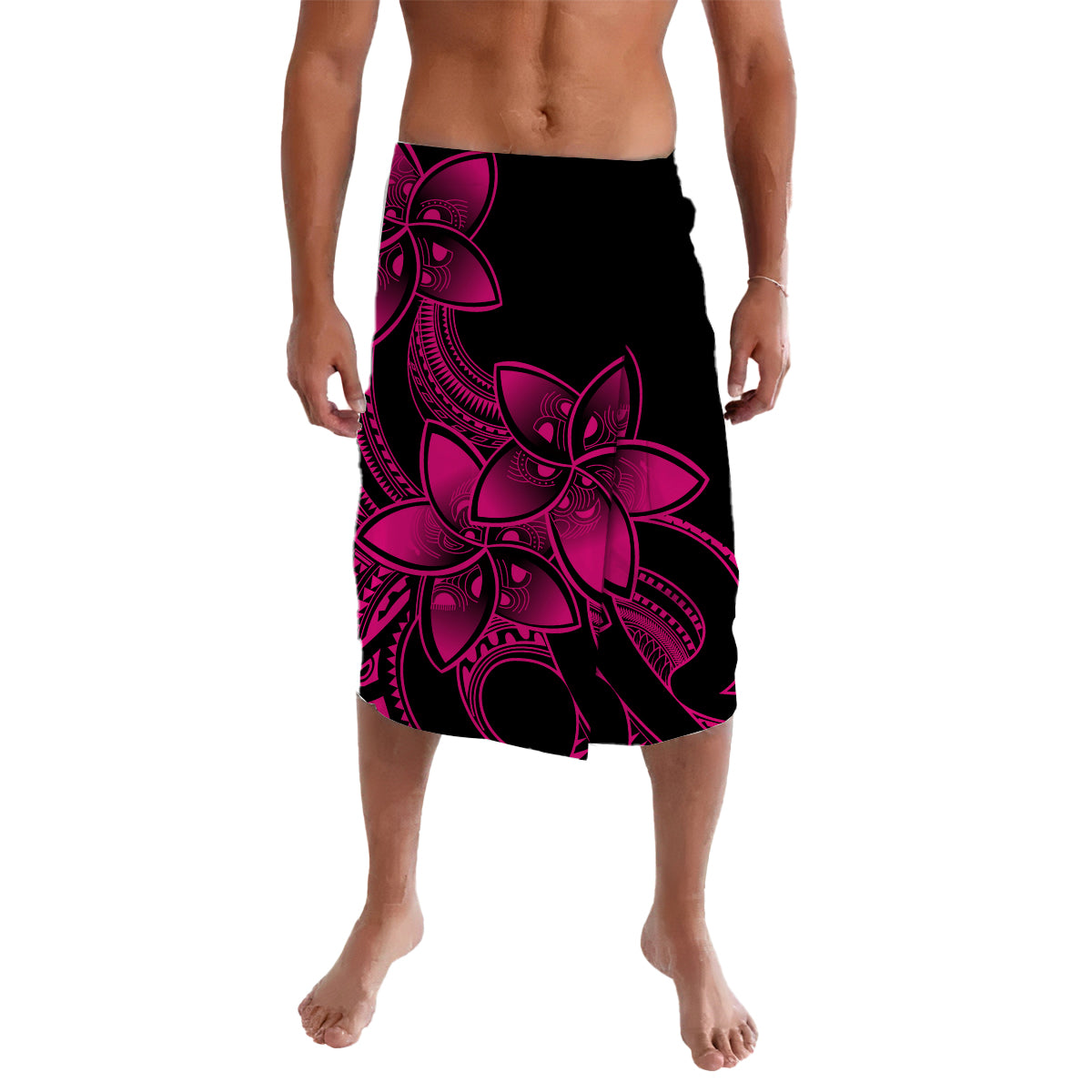 Polynesian Plumeria Flowers Lavalava Polynesian Tribal Pink Vibe LT9 Pink - Polynesian Pride LLC