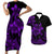 Polynesian Couple Outfits Plumeria Flowers Short Sleeve Body Long Dress and Hawaiian Shirt Polynesian Tribal Purple Vibe LT9 Purple - Polynesian Pride