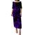 Polynesian Pride Plumeria Flowers Puletasi Dress Polynesian Tribal Purple Vibe LT9 Long Dress Purple - Polynesian Pride