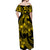 Polynesian Couple Outfits Plumeria Flowers Matching Dress and Hawaiian Shirt Polynesian Tribal Yellow Vibe LT9 - Polynesian Pride