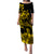 Polynesian Pride Plumeria Flowers Puletasi Dress Polynesian Tribal Yellow Vibe LT9 Long Dress Yellow - Polynesian Pride