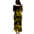 Polynesian Pride Plumeria Flowers Puletasi Dress Polynesian Tribal Yellow Vibe LT9 - Polynesian Pride