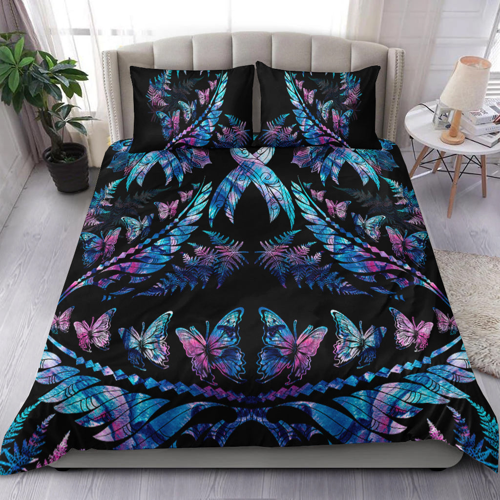 polynesia-ribbon-butterflies-bedding-set-silver-fern-breast-cancer-with-papua-shell-pattern