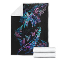 Polynesia Ribbon Butterflies Blanket Silver Fern Breast Cancer With Papua Shell Pattern LT9 - Polynesian Pride