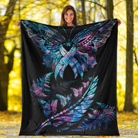 Polynesia Ribbon Butterflies Blanket Silver Fern Breast Cancer With Papua Shell Pattern LT9 - Polynesian Pride