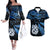 Matariki New Zealand Long Sleeve Dress Manaia with Paua Shell - Blue LT9 - Polynesian Pride