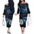 Matariki New Zealand Long Sleeve Dress Manaia with Paua Shell - Blue LT9 - Polynesian Pride