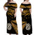 Matching Outfits For Couples Maori Couples Long Dress and Hawaiian Shirt Matariki Stars Manaia with Paua Shell - Gold LT9 - Polynesian Pride