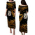 Matariki New Zealand Puletasi Dress Manaia with Paua Shell - Gold LT9 - Polynesian Pride