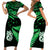 Matariki New Zealand Short Sleeve Body Long Dress Manaia with Paua Shell - Green LT9 - Polynesian Pride