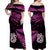 Matching Outfits For Couples Maori Couples Long Dress and Hawaiian Shirt Matariki Stars Manaia with Paua Shell - Pink LT9 - Polynesian Pride