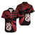 Matching Outfits For Couples Maori Short Sleeve Body Long Dress and Hawaiian Shirt Matariki Stars Manaia with Paua Shell - Red LT9 - Polynesian Pride