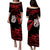 Matariki New Zealand Puletasi Dress Manaia with Paua Shell - Red LT9 - Polynesian Pride