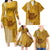 Strong Maui Family Matching Long Sleeve Bodycon Dress and Hawaiian Shirt Good Living Hawaii with Shaka Sign Kakau Tribal Gold LT9 Gold - Polynesian Pride