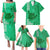 Strong Maui Family Puletasi Dress and Hawaiian Shirt Good Living Hawaii with Shaka Sign Kakau Tribal Green LT9 Green - Polynesian Pride