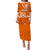 Personalised Tonga Tailulu College Puletasi Dress Tongan Ngatu Pattern LT14 Long Dress Orange - Polynesian Pride